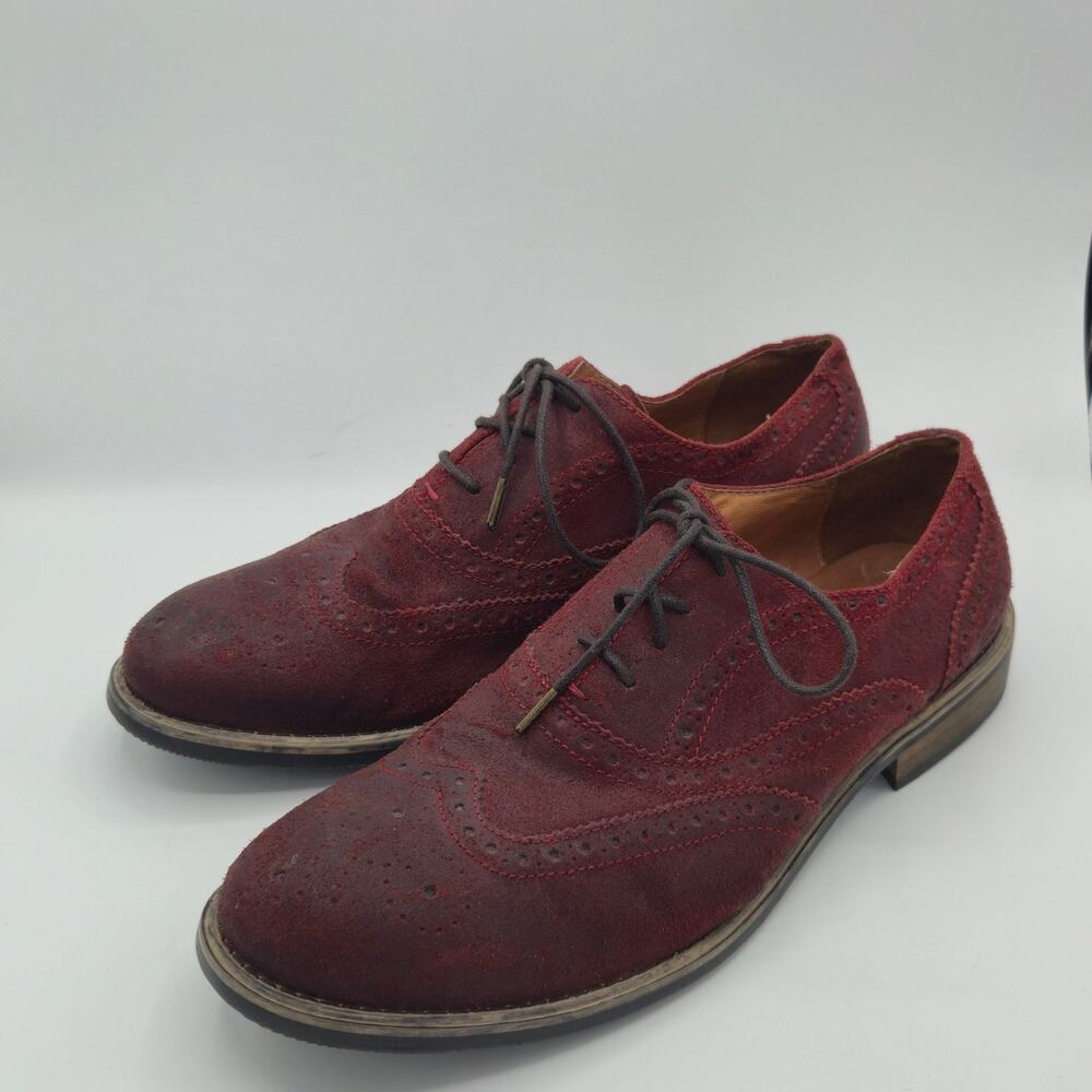 Kenneth Cole Reaction Rogue Trip Men's Size 10.5 Oxblood Red Suede Wingtip